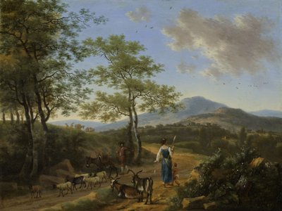 Italienische Landschaft mit Hirten von Willem de Heusch