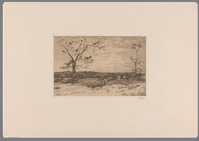 Landschaft mit kahlen Bäumen und Holzfällern von Willem de Zwart (signed by artist)