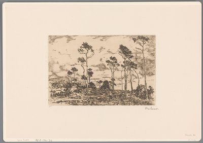 Landschaft mit kahlen Bäumen und Holzfällern von Willem de Zwart (signed by artist)