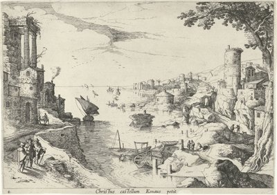 Landschaft mit den Emmausjüngern von Willem van Nieulandt (II)