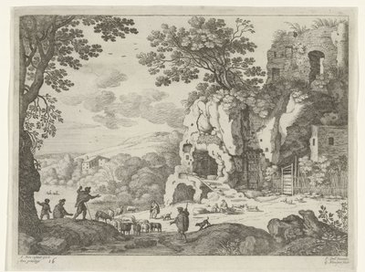 Landschaft mit einer Ruine von Willem van Nieulandt (II)