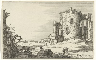 Ruine eines von Säulen umgebenen Tempels von Willem van Nieulandt (II)