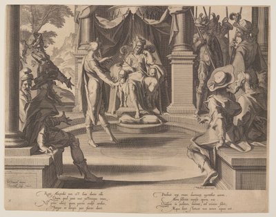 Alexander der Große als Richter, Platte 10 aus Throne der Gerechtigkeit (Thronus Iustitiae) von Willem van Swanenburgh