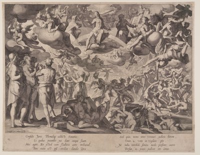 Jüngstes Gericht, Platte 13 aus Thronen der Gerechtigkeit (Thronus Iustitiae) von Willem van Swanenburgh