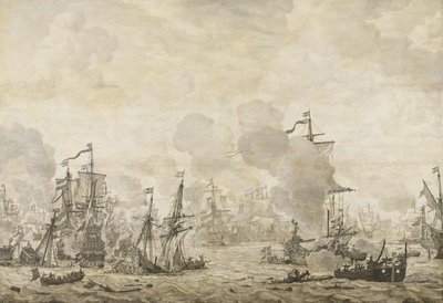 Episode aus der Schlacht zwischen den niederländischen und schwedischen Flotten im Sund, 8. November 1658 von Willem van de Velde (I)
