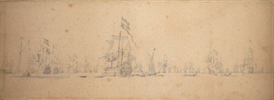 Ein Kriegsrat in der niederländischen Flotte von Willem van de the Elder Velde