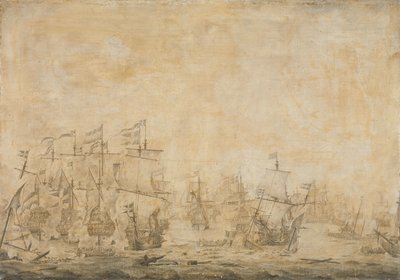 Schlacht zwischen den Niederländischen und Schwedischen Flotten von Willem van de the Elder Velde