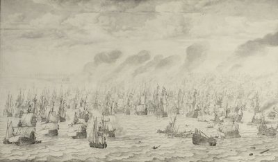 Die Schlacht von Terheide von Willem van de the Elder Velde