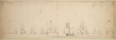 Die niederländische Flotte vor der Schlacht von Lowestoft, Mai-Juni 1665 von Willem van de the Elder Velde
