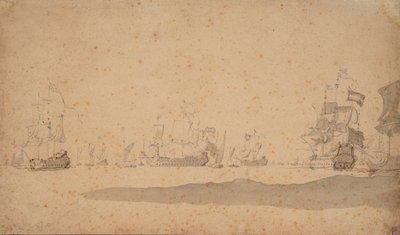Die niederländische Flotte liegt wahrscheinlich im Mai 1672 vor Anker, ca. 1672 von Willem van de the Elder Velde