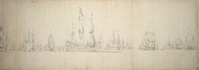 Der Tag vor der Schlacht von Lowestoft, 2.-12. Juni 1665 von Willem van de the Elder Velde