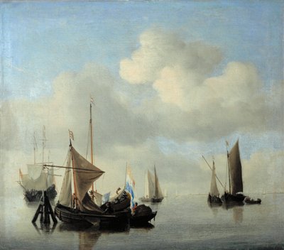 Meereslandschaft bei ruhigem Wetter von Willem van de the Younger Velde
