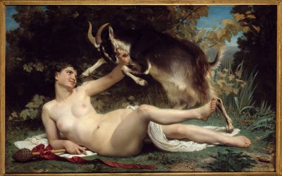 Eine Bacchantin mit einer Ziege von William Adolphe Bouguereau