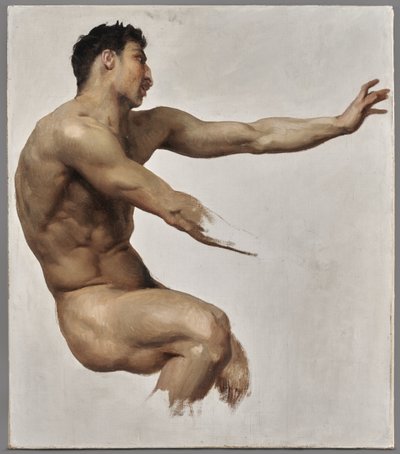 Studie eines Satyrs für Nymphen und Satyr, ca. 1873 von William Adolphe Bouguereau