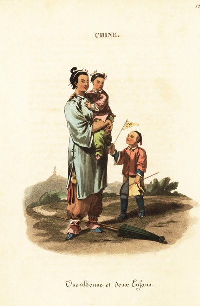Chinesische Kinderfrau und zwei Kinder von William (after) Alexander