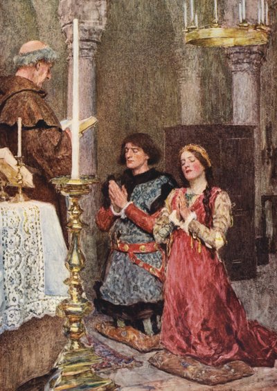 Shakespeares Romeo und Julia: Akt II, Szene VI von William (after) Hatherell
