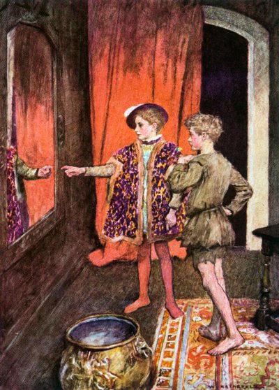 "Die beiden gingen und standen Seite an Seite vor einem großen Spiegel" von William (after) Hatherell