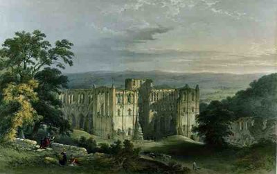 Rievaulx Abbey im Rye Valley, aus 