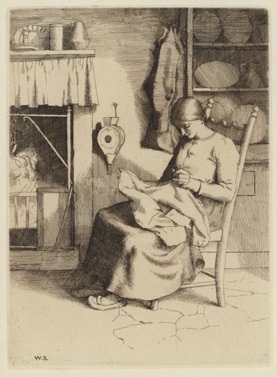Bunyans Pilgerreise: Mercy bei ihrer Arbeit von William (after) Strang