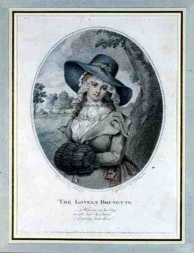 Die schöne Brünette, graviert von E. Williams von William (after) Ward
