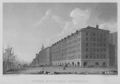 Goree-Gebäude, Liverpool (Stich) von William (after) Westall