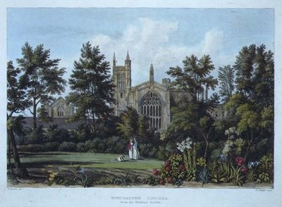 Winchester College vom Garten des Wächters, aus 