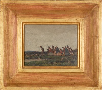 Figuren überqueren eine Landschaft von William (circle of) Nicholson
