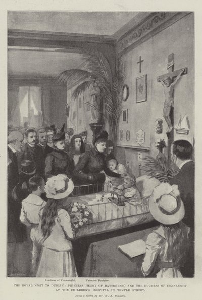 Der königliche Besuch in Dublin, Prinzessin Henry von Battenberg und die Herzogin von Connaught im Kinderkrankenhaus in der Temple Street von William A. Donnelly