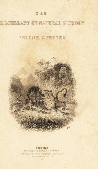 Titelseite mit Vignette eines Löwen, der einen Tiger angreift von William Alexander Forbes