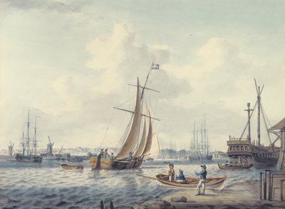 Ein Blick auf Greenwich und Deptford mit dem Royal Naval College und der königlichen Werft, 1789 von William Anderson