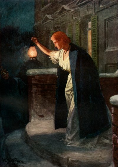 Sie stand und schwang die Laterne langsam von Seite zu Seite, 1914 von William Barnes Wollen