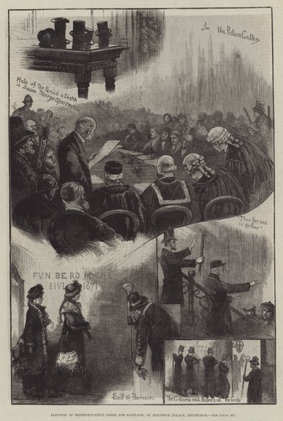 Wahl der Vertreter der Peers für Schottland im Holyrood Palace, Edinburgh von William Bazett Murray