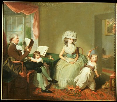Eine Gruppenporträt von Herrn und Frau Hayward mit ihren Kindern, Mathilda und George, ca. 1789 von William Beechey