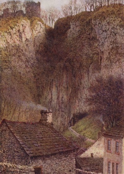 Peveril Castle, die Peak Cavern Schlucht, Castleton von William Biscombe Gardner