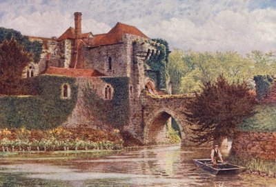 Das alte Tor und die Brücke, Leeds Castle von William Biscombe Gardner