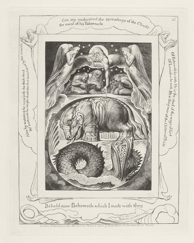 Siehe nun Behemoth, den ich mit dir gemacht habe von William Blake
