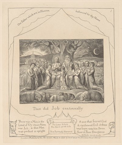 Buch Hiob, Platte 1, Hiob und seine Familie von William Blake