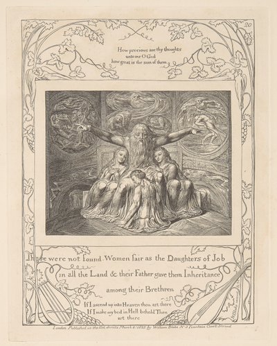 Buch Hiob, Platte 20, Hiob und seine Töchter von William Blake