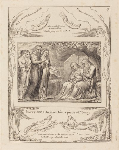 Hiob nimmt Almosen an von William Blake