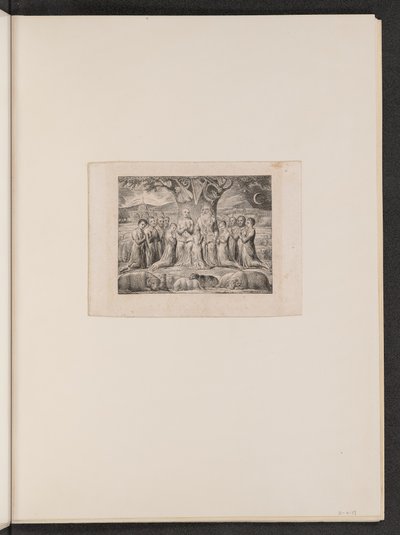Hiob und seine Familie, 1825 von William Blake