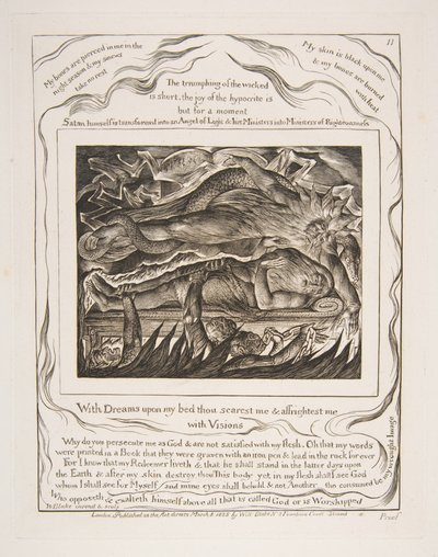 Jobs böse Träume, aus Illustrationen des Buches Hiob von William Blake