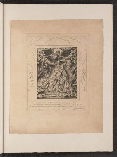 Hiobs Söhne und Töchter von Satan überwältigt von William Blake