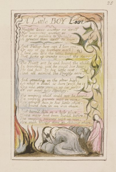 Ein kleiner verlorener Junge: Platte 53 aus Songs of Innocence and of Experience (Kopie R) ca. 1802-08 von William Blake