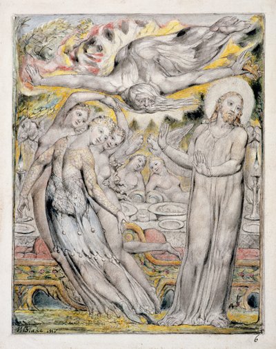 Christus lehnt das von Satan angebotene Festmahl ab, aus 
