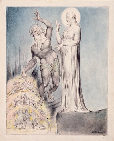 Satan verführt Christus mit den Reichen der Erde aus Miltons 
