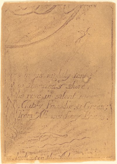 Neudruck aus Fragment der stornierten Platte für "Eine Prophezeiung" von William Blake