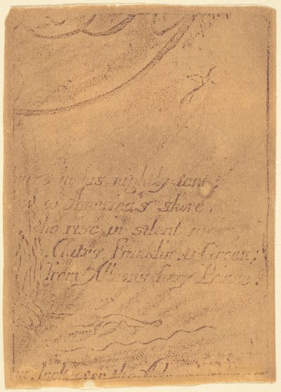 Neudruck von Fragment einer stornierten Platte für "Eine Prophezeiung" von William Blake