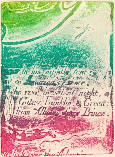 Neudruck aus Fragment der stornierten Platte für Eine Prophezeiung von William Blake