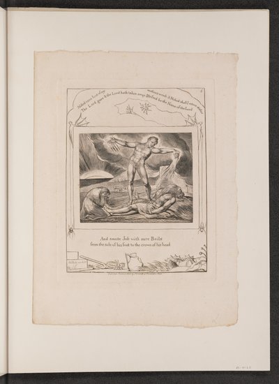 Satan schlägt Hiob mit Geschwüren von William Blake
