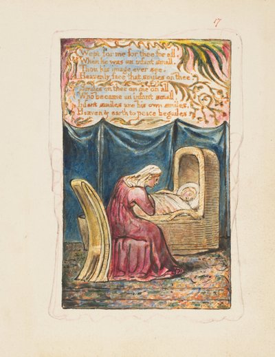 Songs of Innocence and of Experience: Cradle Song zweite Platte: Wept for me..., ca. 1825 von William Blake